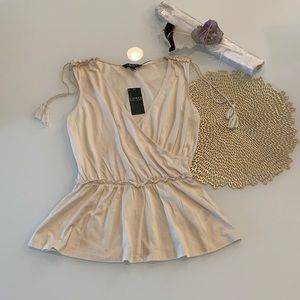 NWT Lauren by Ralph Lauren Peplum Wrap Top